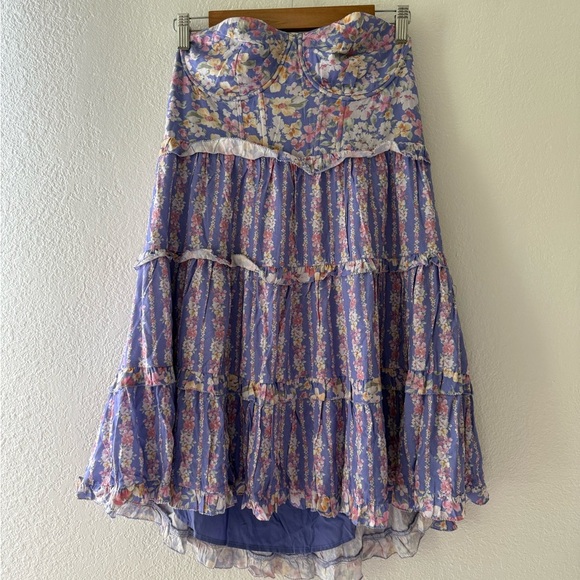 Altar’d State Floral Strapless Mini Lined  Sundress Size XL - Picture 3 of 13